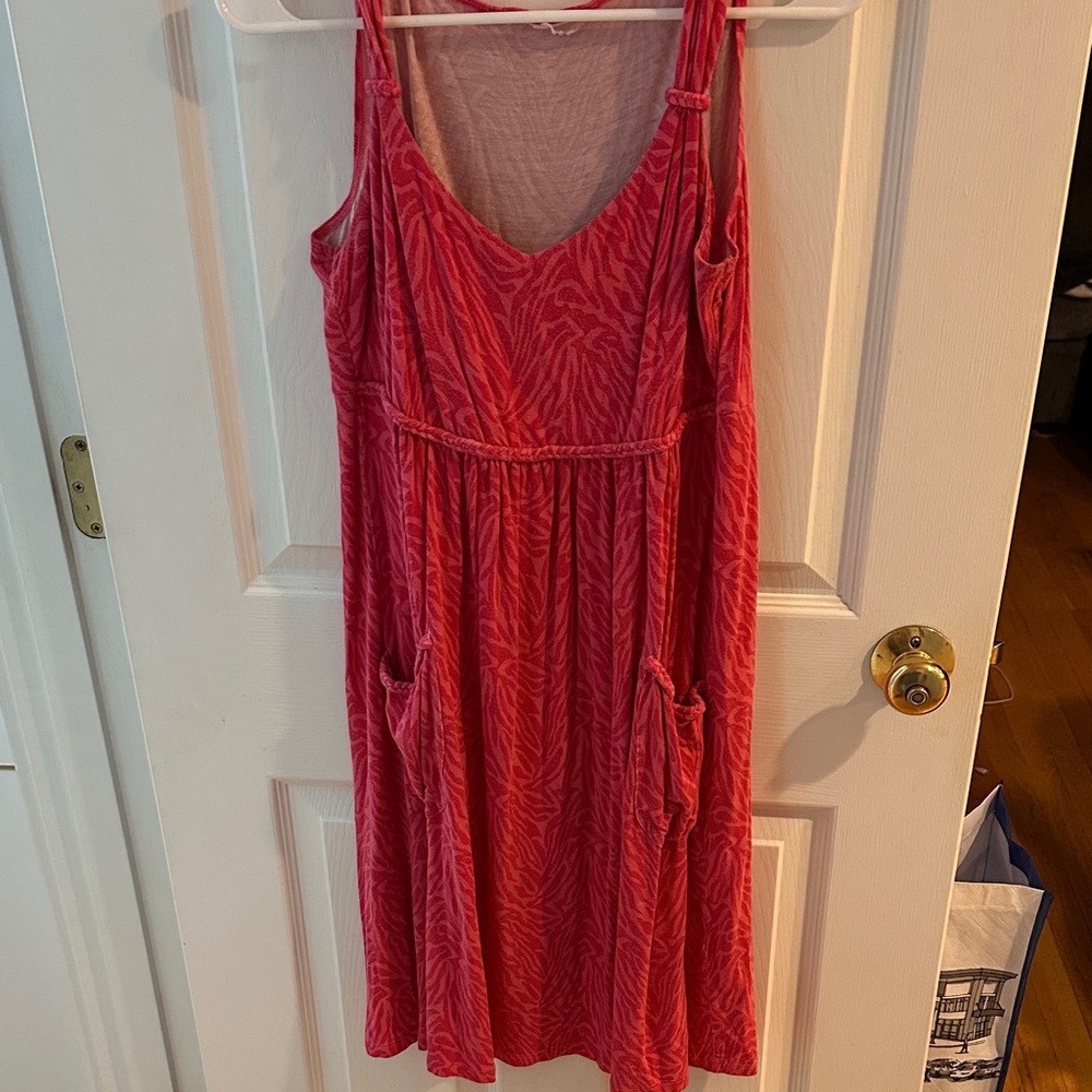 Pink Sleeveless Dress with Pockets